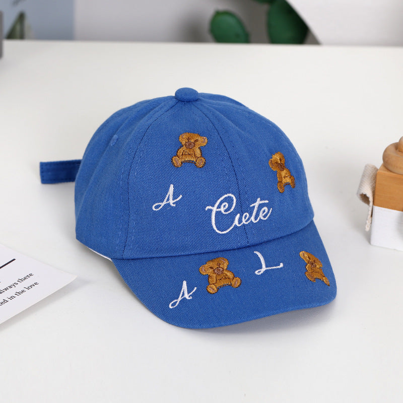 Wholesale Summer Cotton Teddy Bear Embroidered Children's Baseball Caps